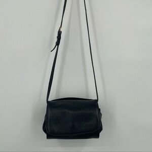 Vintage Leather Stone Mountain Black Crossbody Bag